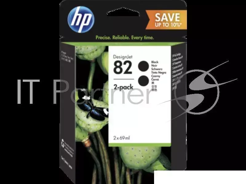 Картридж HP P2V34A (82) черные, (упаковка 2 шт. P2V34A), струйные картриджи DesignJet, 2*69 мл для DJ 510/111 Hewlett-Packard HP 2 ), DJ