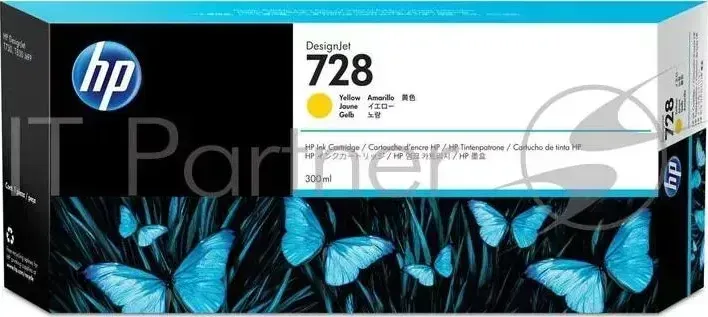 Картридж HP F9K15A (HP 728) для DesignJet T730, T830. Жёлтый. 300 мл. Hewlett-Packard HP