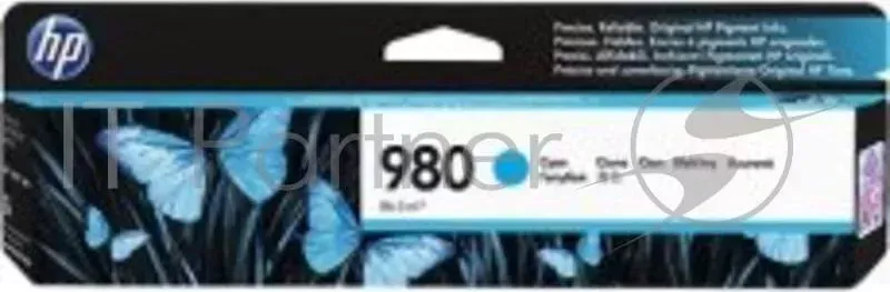 Картридж струйный HP D8J07A голубой для HP OJ Ent X585/X555 (6600стр.) Hewlett-Packard HP 980 HP Officejet erprise Color 6600стр.