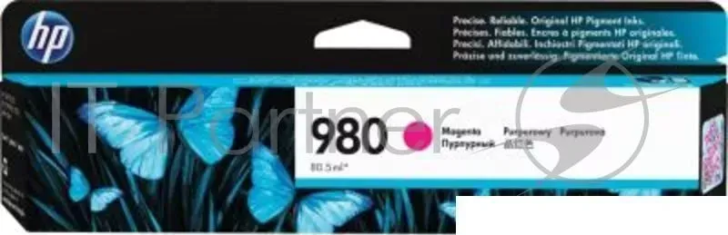 Картридж струйный HP D8J08A пурпурный для HP OJ Ent X585/X555 (6600стр.) Hewlett-Packard HP 980 HP Officejet erprise Color 6600стр.