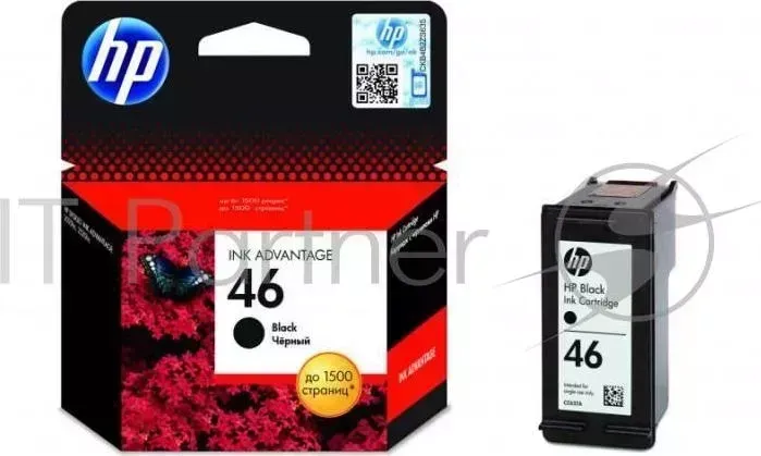 Картридж струйный HP 46 CZ637AE черный для HP DJ Adv 2020hc/2520hc (1500стр.) Hewlett-Packard HP 46 Deskjet Ink antage 2020hc Printer / 2520hc AiO