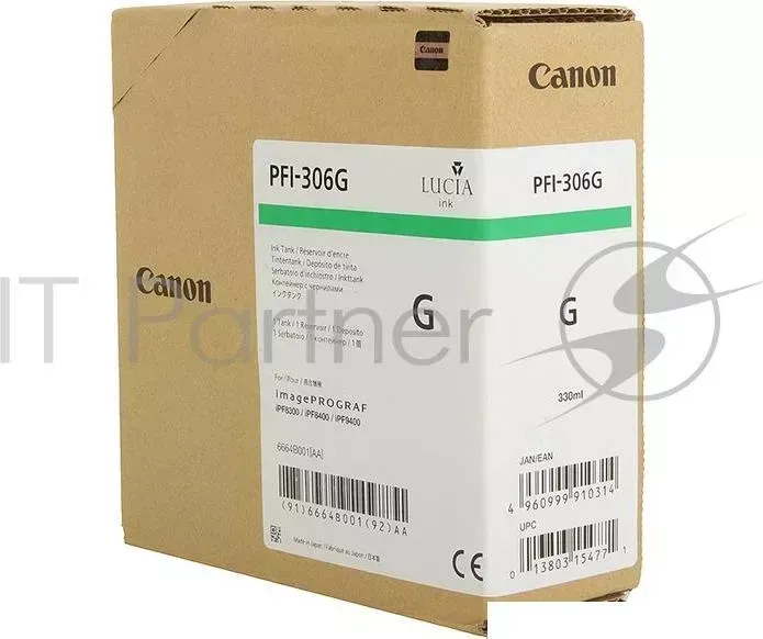 Картридж струйный CANON PFI-306 G зеленый для iPF8400/9400 (6664B001)