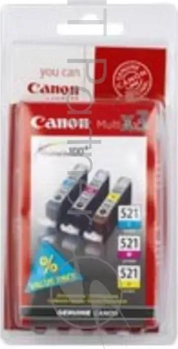Картридж струйный CANON CLI 521 2934B010 голубой/пурпурный/желтый набор карт. для