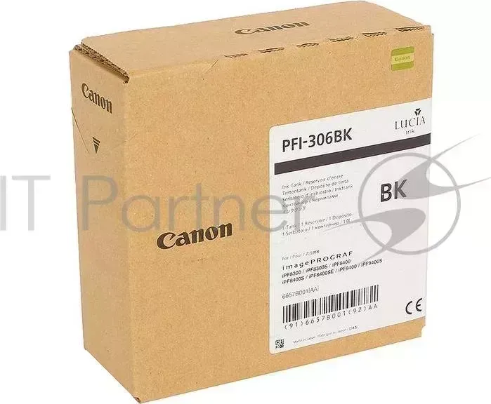 Картридж струйный CANON PFI 306 BK черный для iPF8300S/8400/9400S/9400 6657B001