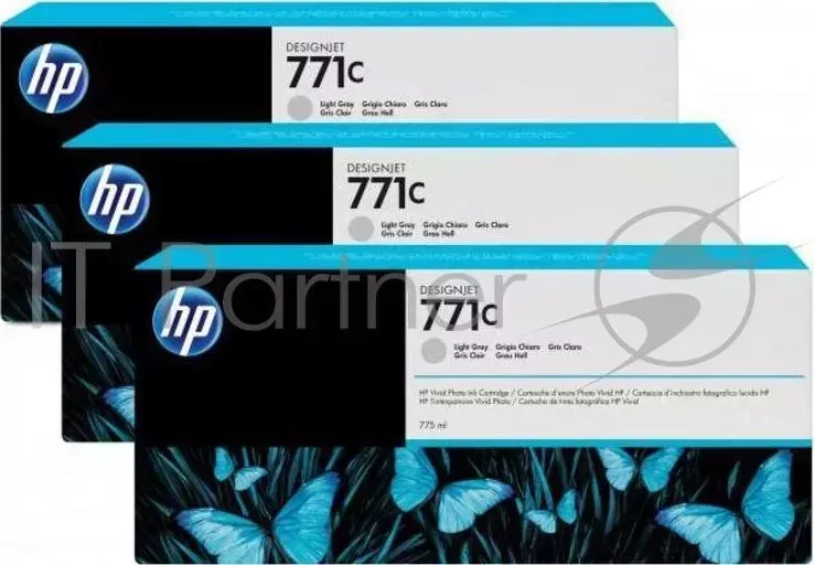Картридж струйный HP №771C B6Y38A светло-серый для Designjet Z6200 Printer series 775 мл, 3 шт. в упаковке Hewlett-Packard HP 3 в