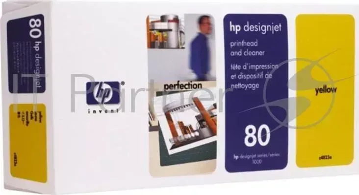 Картридж струйный HP C4823A желтый печатающая головка для HP DJ 1050c/c plus/1055 Hewlett-Packard HP 80 очиститель Designjet