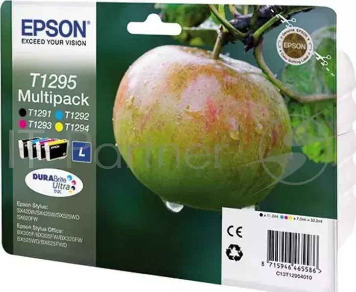 Картридж струйный EPSON C13T12954010 черный/голубой/пурпурный/желтый набор карт. для
