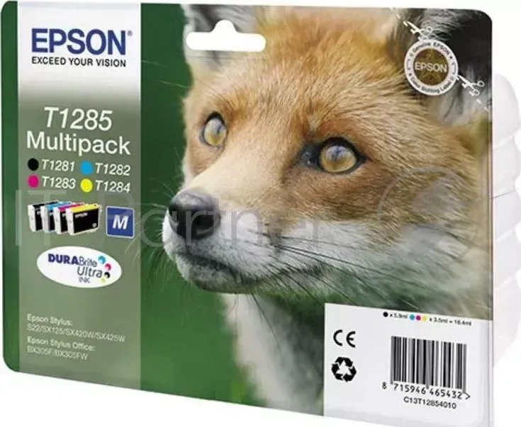 Картридж струйный EPSON C13T12854010 черный/голубой/пурпурный/желтый набор карт. для