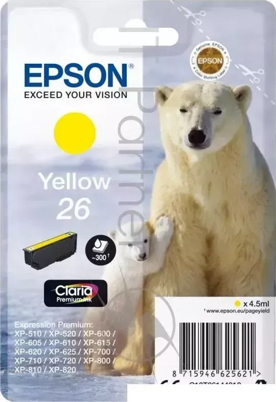 Картридж струйный EPSON C13T26144012/C13T26144010 желтый для