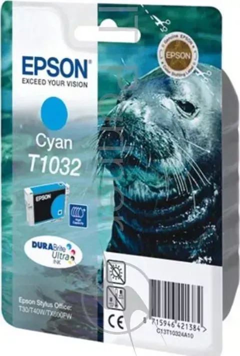 Картридж струйный EPSON C13T10324A10 голубой для