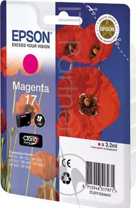 Картридж струйный EPSON C13T17044A10 желтый для