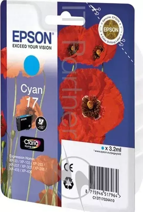 Картридж струйный EPSON C13T17024A10 голубой для