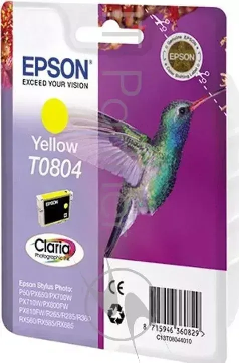 Картридж струйный EPSON C13T08044011 желтый для