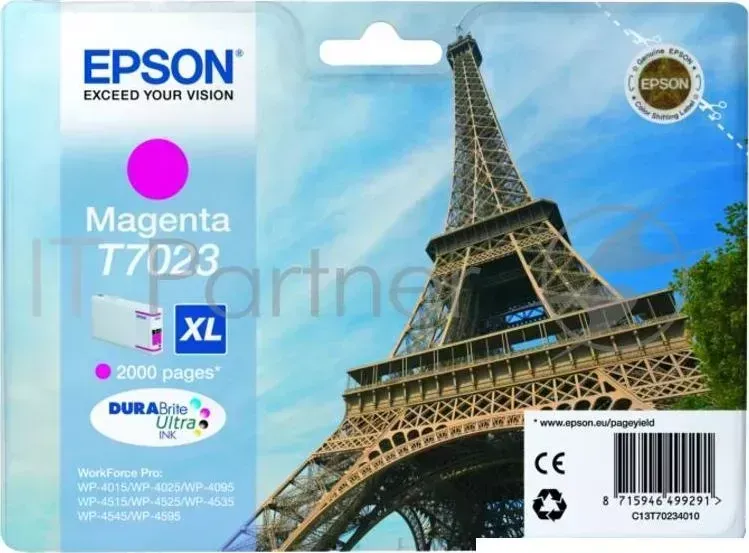 Картридж струйный EPSON T70234010 пурпурный для WP4000/4500