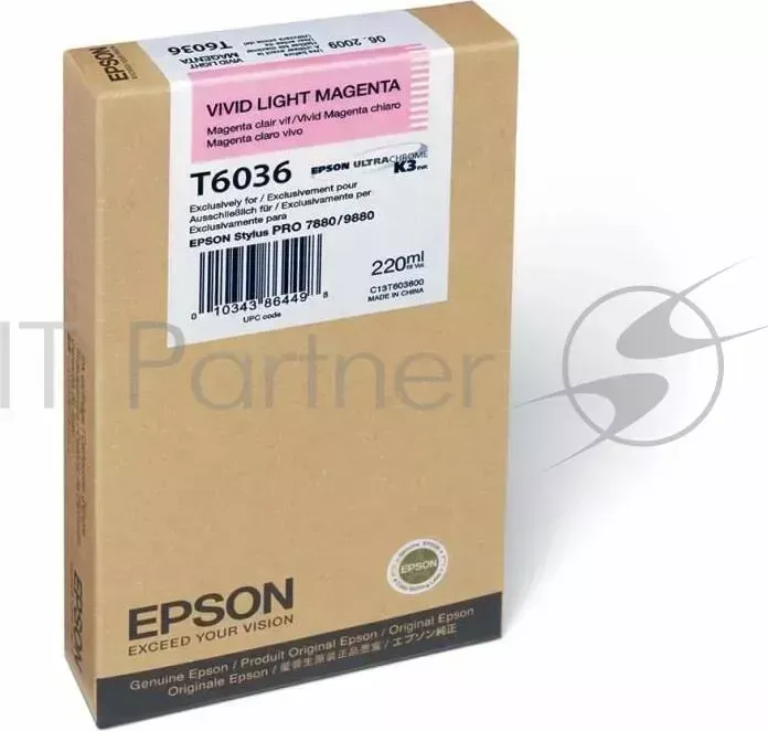 Картридж струйный EPSON C13T603600 светло пурпурный для