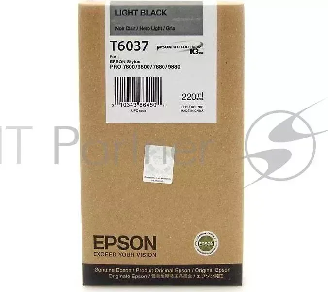 Картридж струйный EPSON C13T603700 серый для