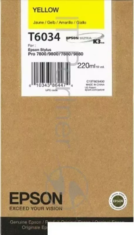Картридж струйный EPSON C13T603400 желтый для