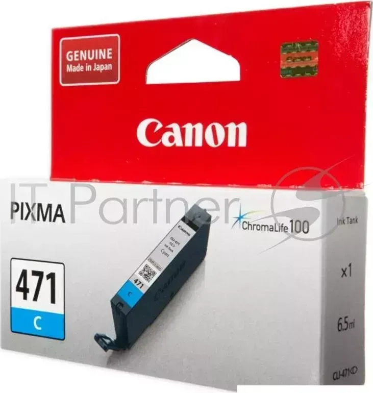 Картридж CANON CLI 471C 0401C001 , Cyan голубой, 7 мл, до 311 стр. A4, для PIXMA MG5740/MG6840/MG7740/ TS5040/TS6040/TS8040/TS9040 CLI471C