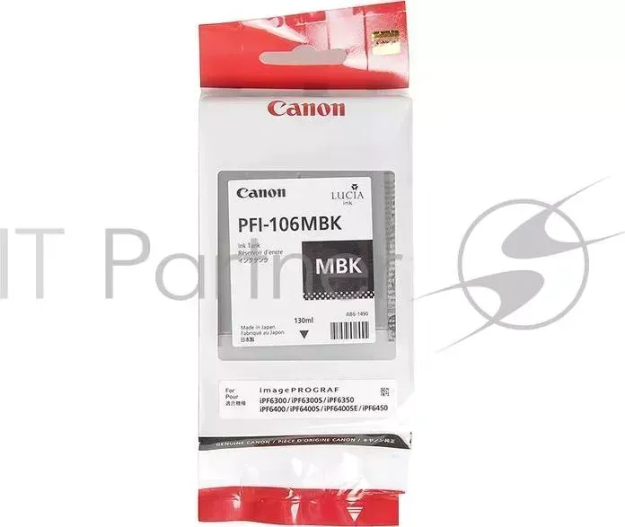 Картридж струйный CANON PFI 106 MBK черный матовый для iPF6300S/6400/6450 6620B001