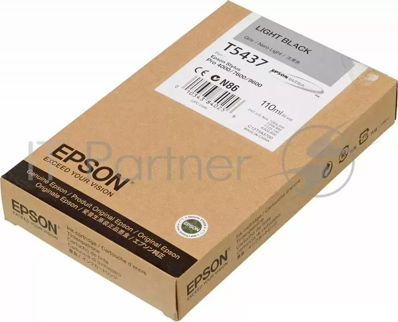 Картридж струйный EPSON C13T543700 серый для