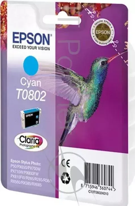 Картридж струйный EPSON C13T08024011 голубой для