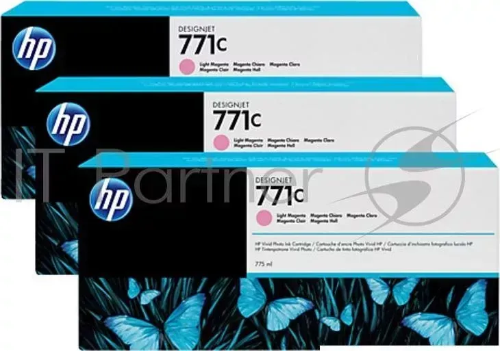 Картридж струйный HP №771C B6Y35A светло-пурпурный для Designjet Z6200 Printer series 775 мл, 3 шт. в упаковке Hewlett-Packard HP 3 в