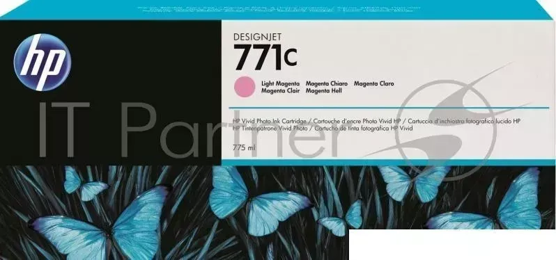 Картридж струйный HP №771C B6Y11A светло-пурпурный для HP DJ Z6200 (775мл) Hewlett-Packard HP 771C светло пурпурный Designjet Printer series 775ml