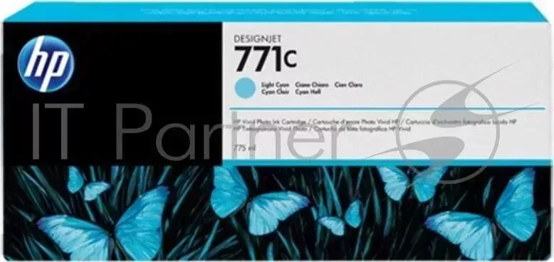 Картридж струйный HP №771C B6Y12A светло-голубой для HP DJ Z6200 (775мл) Hewlett-Packard HP 771C светло голубой Designjet Printer series 775ml