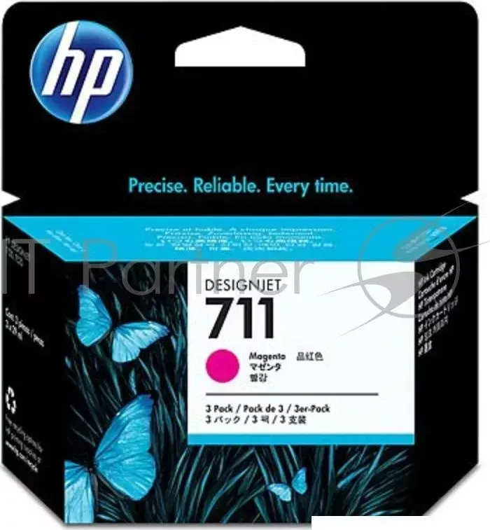 Картридж струйный HP №711 CZ135A пурпурный x3уп. для HP DJ T120/T520 Hewlett-Packard HP 711 Designjet ePrinter series 3 шт. в упаковке / 29 мл.