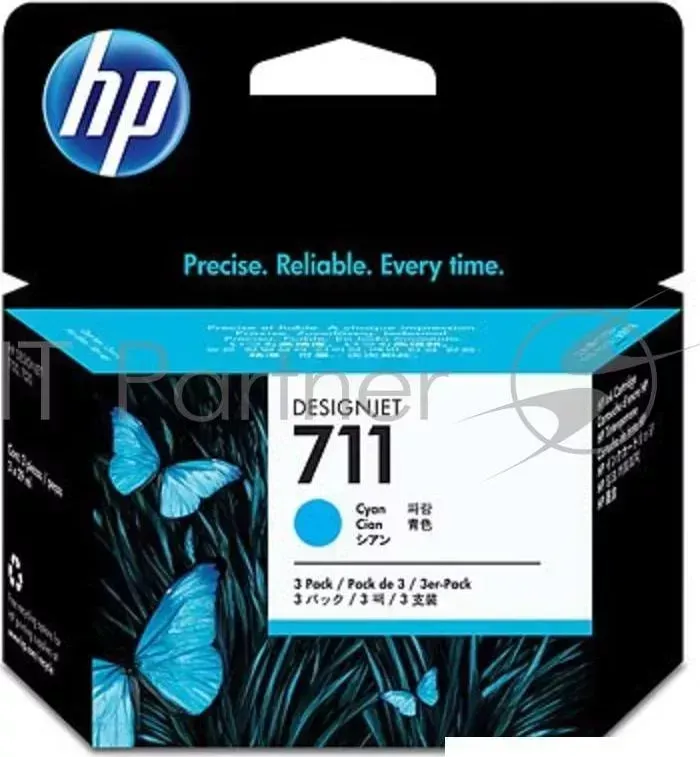 Картридж струйный HP №711 CZ134A голубой x3уп. для HP DJ T120/T520 (29мл) Hewlett-Packard HP 711 Designjet ePrinter series 3 шт. в упаковке / 29 мл.