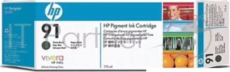 Картридж струйный HP №91 C9464A черный матовый для HP DJ Z6100 (775мл) Hewlett-Packard HP 91 Pigment 775 мл Matte Black DJ