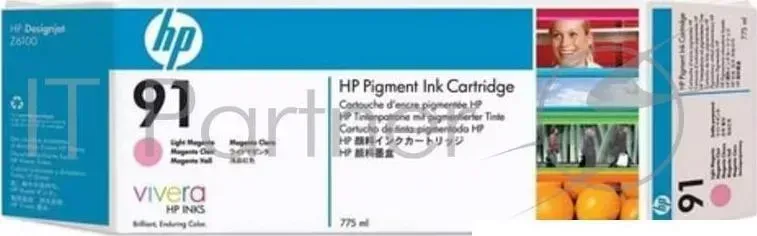 Картридж струйный HP №91 C9468A пурпурный для HP DJ Z6100 (775мл) Hewlett-Packard HP 91 Pigment 775 мл Magenta DJ