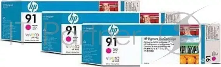 Картридж струйный HP №91 C9484A пурпурный x3уп. для HP DJ Z6100 Hewlett-Packard HP 91 Magenta упаковка из 3 шт C9468A DJ