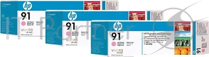 Картридж струйный HP №91 C9487A светло-пурпурный x3уп. для HP DJ Z6100 Hewlett-Packard HP HP DJ