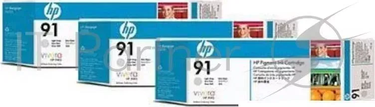 Картридж струйный HP 91 C9486A Light Cyan (упаковка из 3 шт C9470A) для DJ Z6100 Hewlett-Packard HP 91 3 DJ