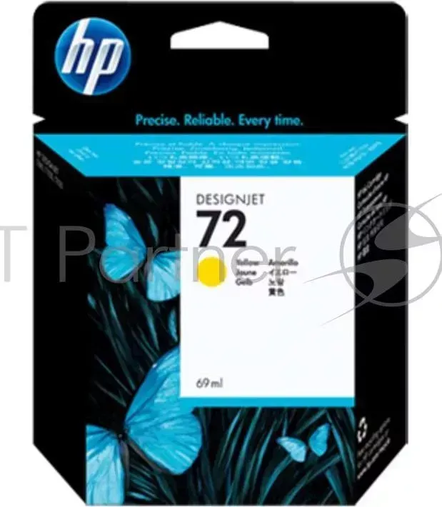 Картридж струйный HP 72 C9400A желтый для HP DJ T610/T620/T770/T1100/T1200/T1200/T2300/T790/T1300 (69мл) Hewlett-Packard HP 72, 69 мл. с желтыми чернилами