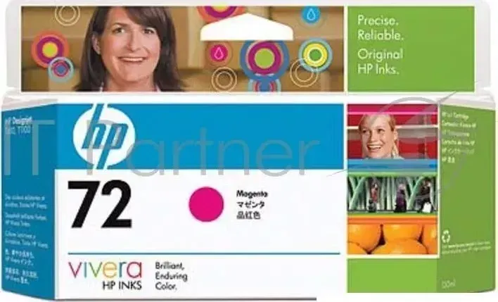 Картридж струйный HP №72 C9372A пурпурный для HP DJ T1100/T610 (130мл) Hewlett-Packard HP N72 magenta 130 ml.