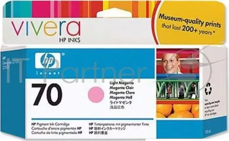 Картридж струйный HP №70 C9455A светло-пурпурный для HP DJ Z2100/Z3100 (130мл) Hewlett-Packard HP 70 Light Magenta DJ 130 мл
