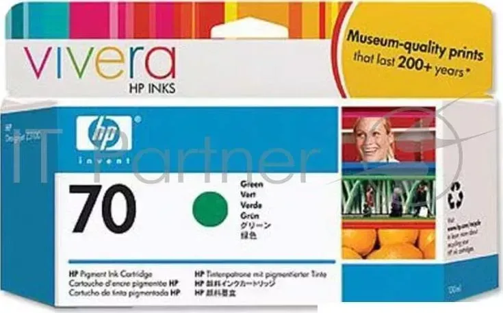 Картридж струйный HP №70 C9457A зеленый для HP DJ Z2100/Z3100 (130мл) Hewlett-Packard HP 70 Green DJ 130 мл