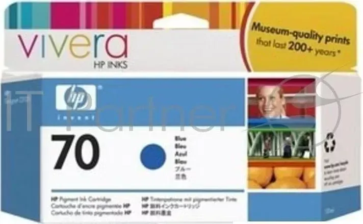 Картридж струйный HP №70 C9458A голубой для HP DJ Z2100/Z3100 (130мл) Hewlett-Packard HP 70 Blue DJ 130 мл