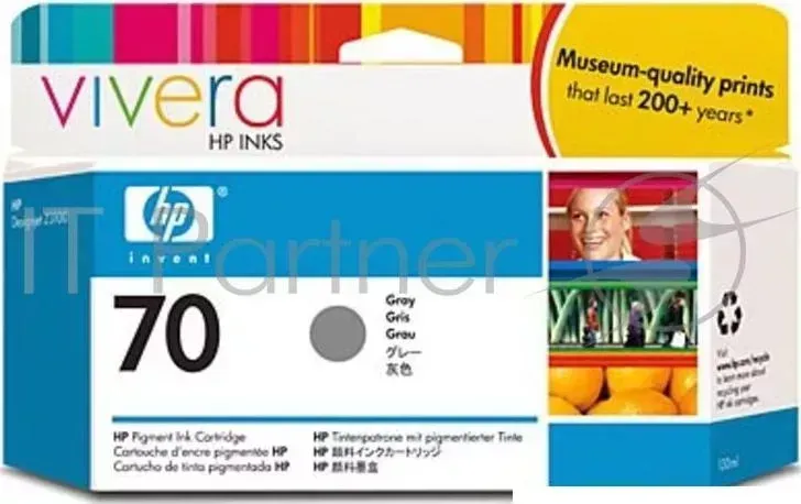 Картридж струйный HP №70 C9450A серый для HP DJ Z2100/Z3100 (130мл) Hewlett-Packard HP 70 Gray DJ 130 мл