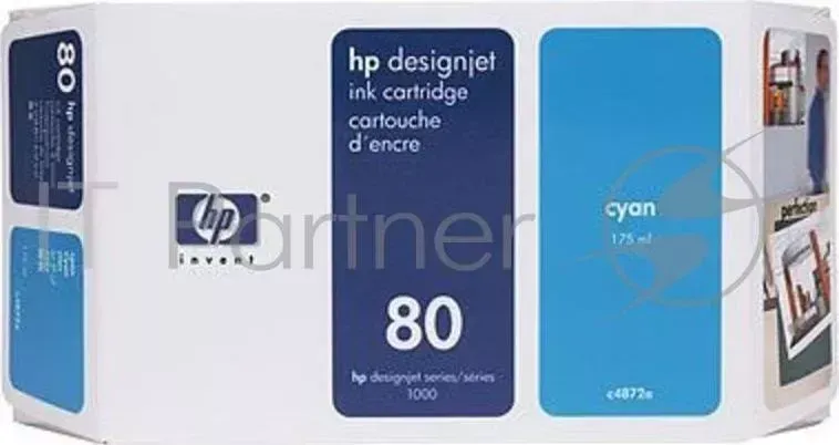 Картридж струйный HP №80 C4846A голубой для HP DJ 1050/1055 Hewlett-Packard HP cyan for DesignJet 1050, 1055 No. 80