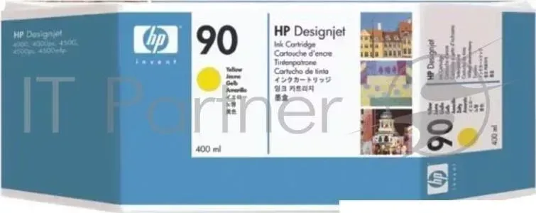 Картридж струйный HP №90 C5065A желтый для HP DJ 4000/4500 (400мл) Hewlett-Packard HP N90 yellow for DesignJet 400 ml.