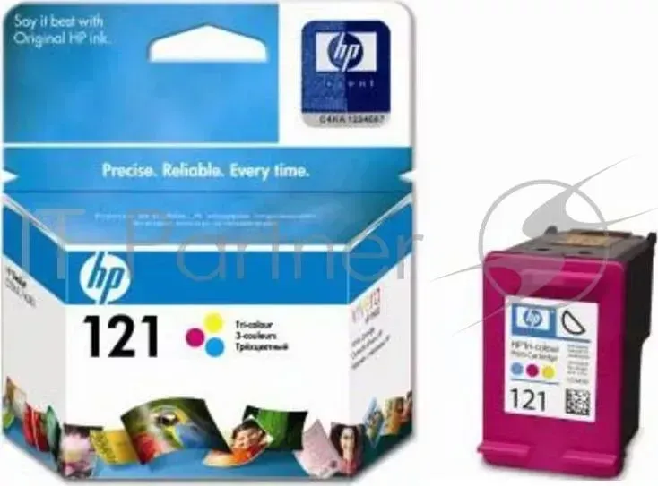 Картридж струйный HP №121 CC643HE многоцветный для HP F4283/D2563 (165стр.) Hewlett-Packard HP 121 голубой/пурпурный/желтый Deskjet F2483, F4283, F4583, D2563, D2663, D5563, ENVY 110