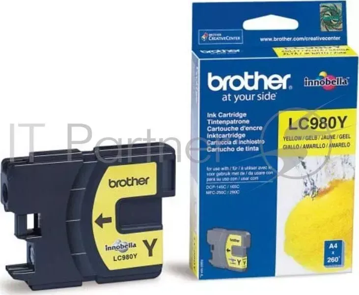 Картридж струйный BROTHER LC980Y желтый для