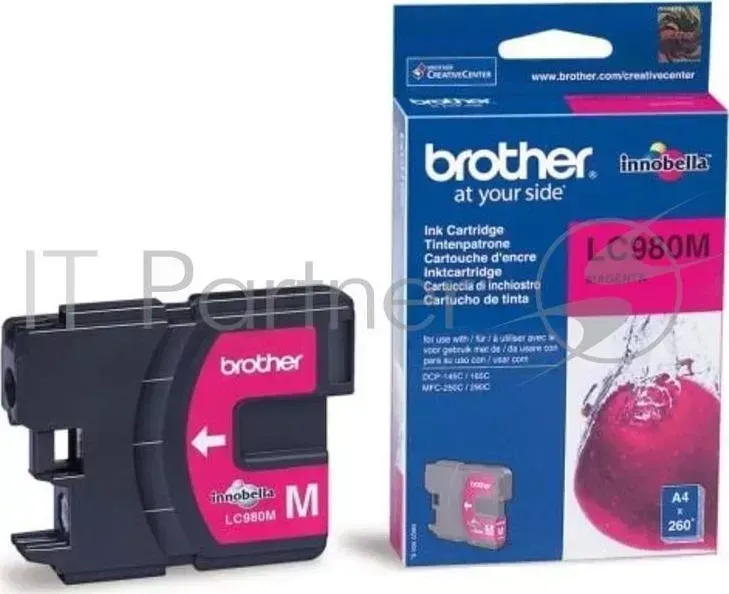 Картридж струйный BROTHER LC980M пурпурный для