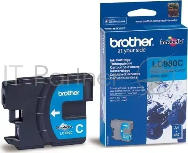 Картридж струйный BROTHER LC980C голубой для