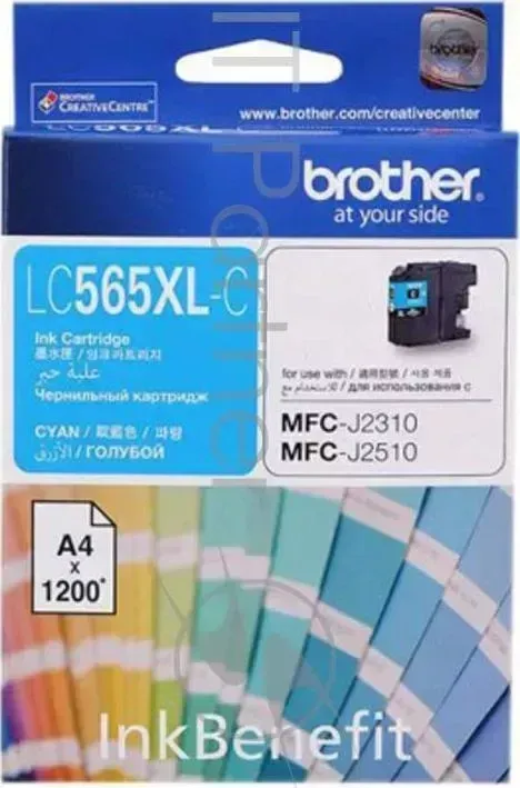 Картридж струйный BROTHER LC565XLC голубой для