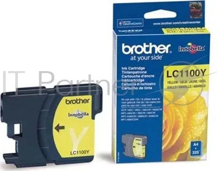 Картридж струйный BROTHER LC1100Y желтый для