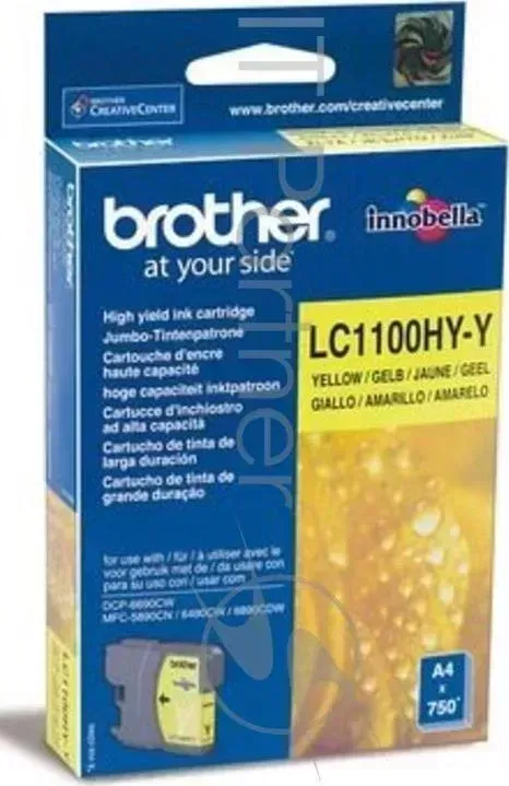 Картридж струйный BROTHER LC1100HYY желтый для